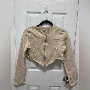Oh Polly Cream Zip-Up Jacket